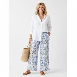 C&C California Women Linen Pull On Pants Size Medium Coastal Beach Summer Casual